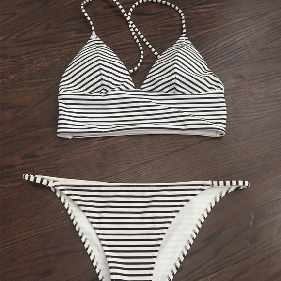 h&m striped swimsuit